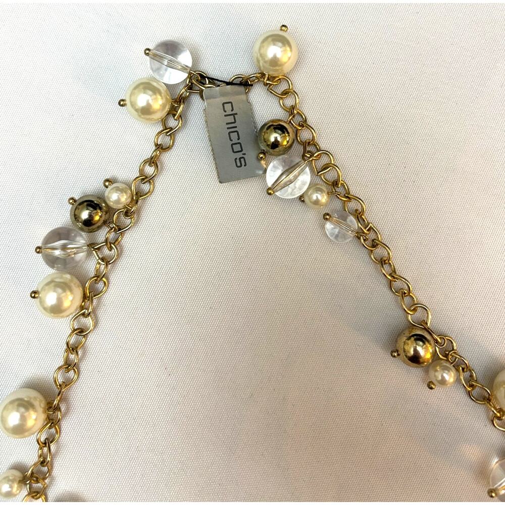 CHICO's Faux Pearl Bobble Gold Tone 18" Necklace | NWT - Picture 5 of 7
